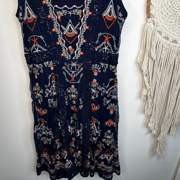 Sundance Roxanna Mesh Boho Pattern Dress - Picture 4 of 7